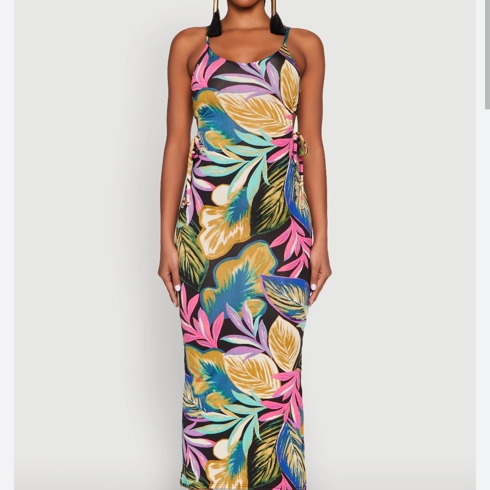 Floral Spaghetti Strap Maxi Dress